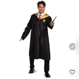 New Harry Potter Adult Unisex Hogwarts Halloween Costume Hooded Robe, One Size